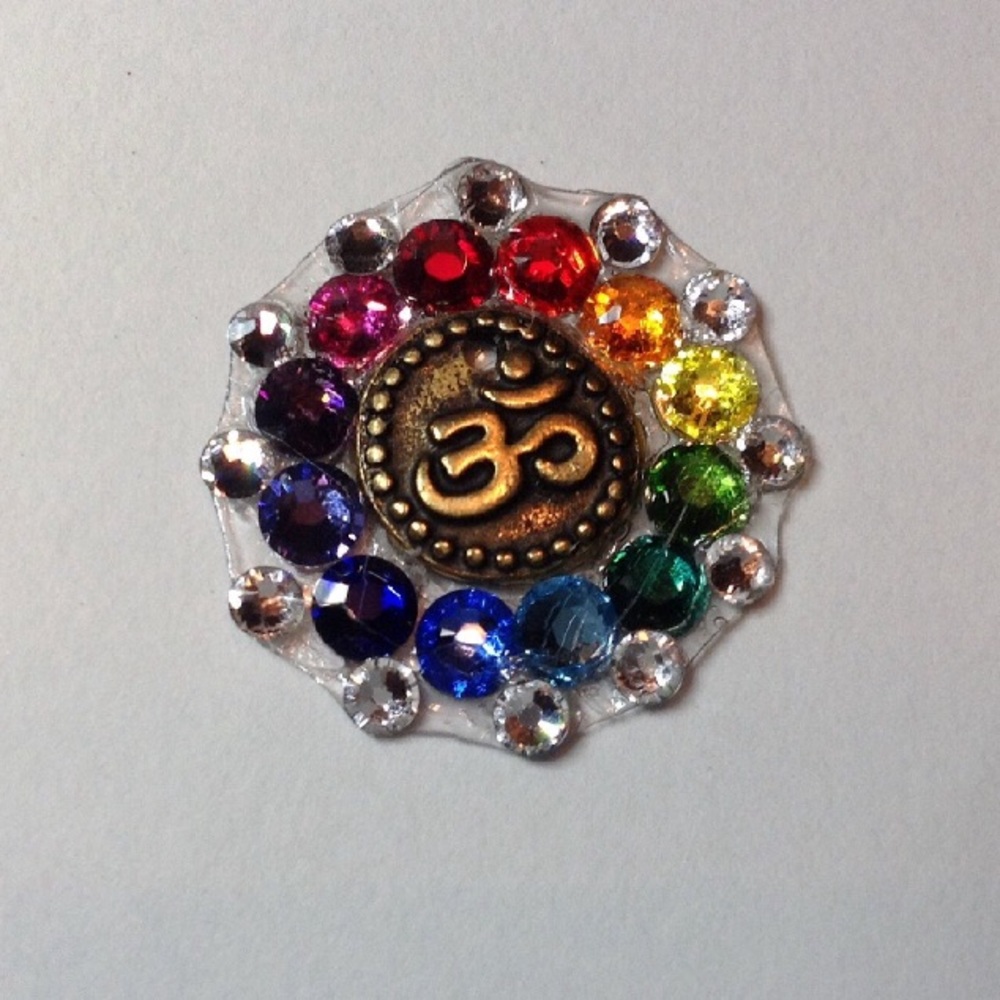 Rainbow Chakra Ohm Face Bindi Gem